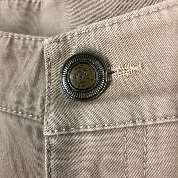 Sz S (4/6)- Smythe Tan Straight Leg Hight Rise Chino Khaki Trouser Pants‎ - Picture 9 of 15